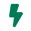 Green lightning bolt icon symbolizing power or electricity.