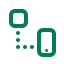 Icon of connected devices representing the internet of things with circuit lines.