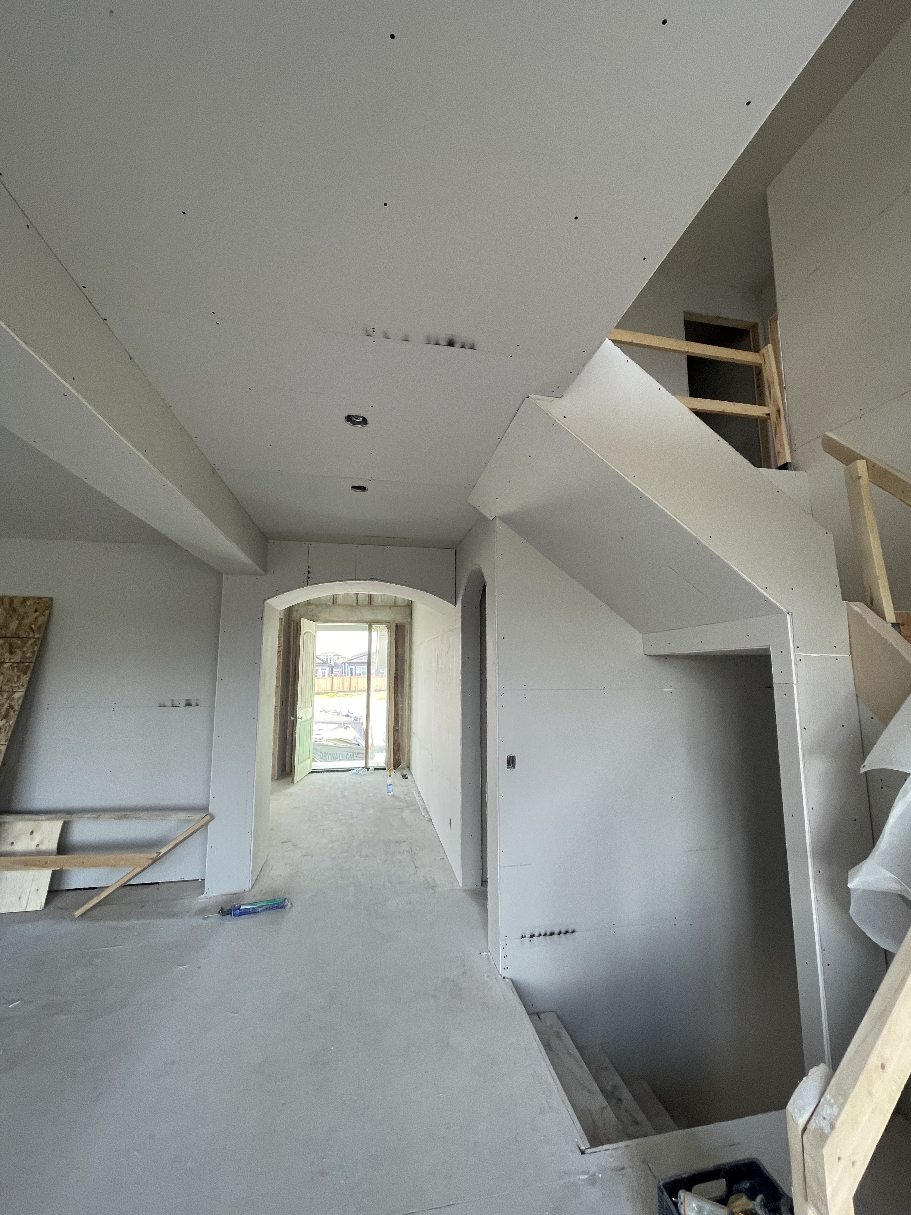 Interior insulation work on a residential build in Calgary