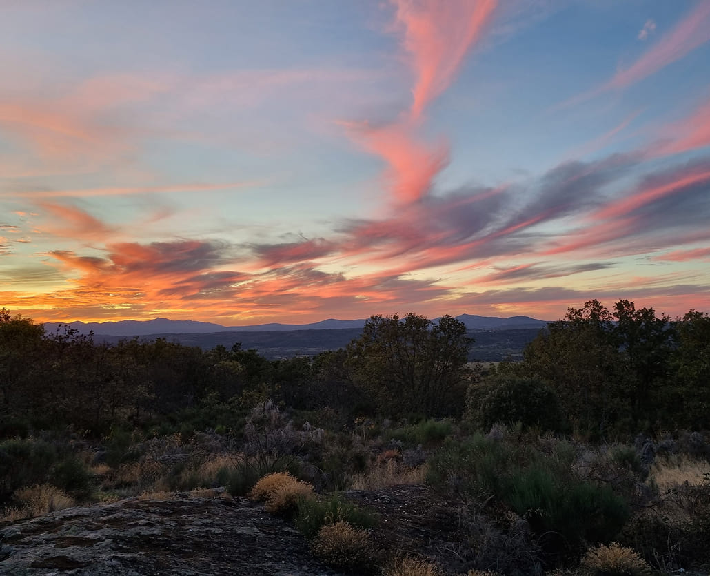 Puesta de sol en Fuentebuena de Béjar 