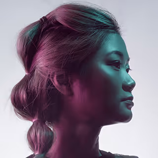woman on side view