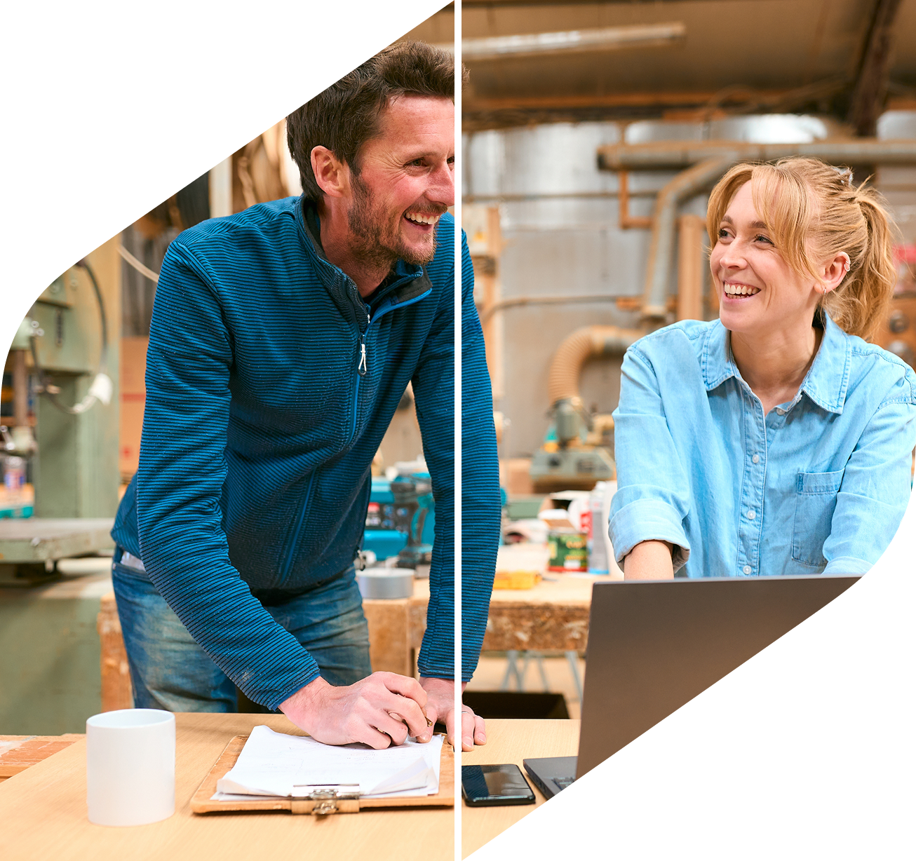 Two professionals collaborating at a workspace, reflecting investment management and financial advisory support.