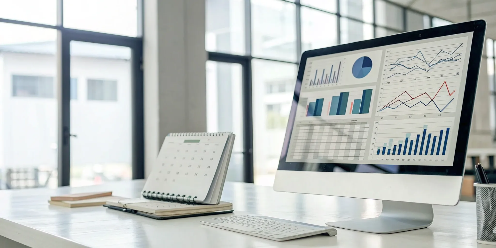 A permit tracking software dashboard showing real-time project status on a computer screen.