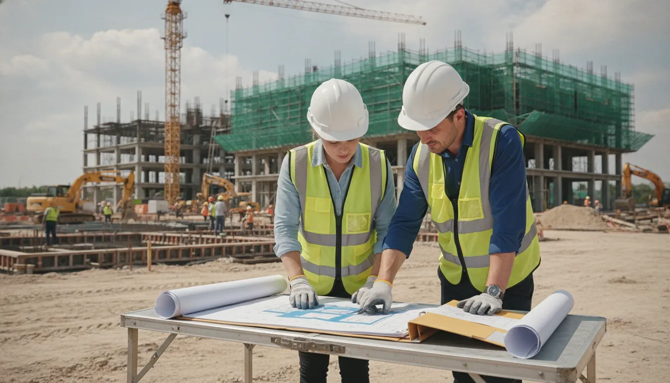 Building permit review at an active Indiana commercial construction site