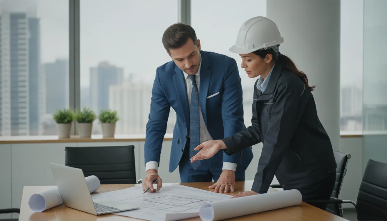 Construction professionals reviewing early multifamily development signals