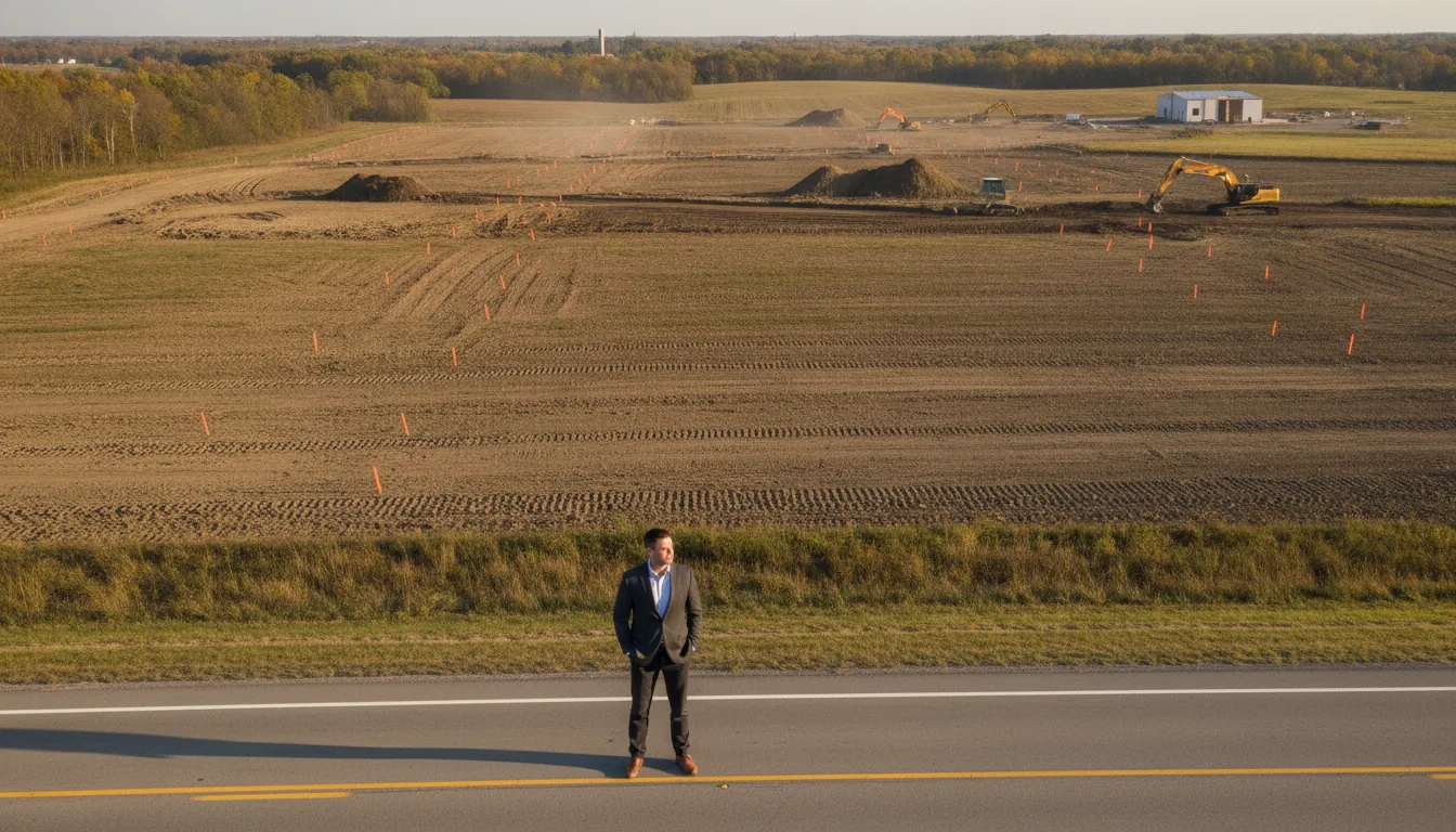 Indiana commercial development site before bidding begins