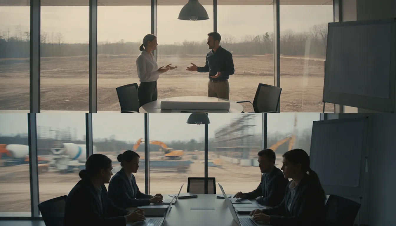 Construction team comparing early project opportunities