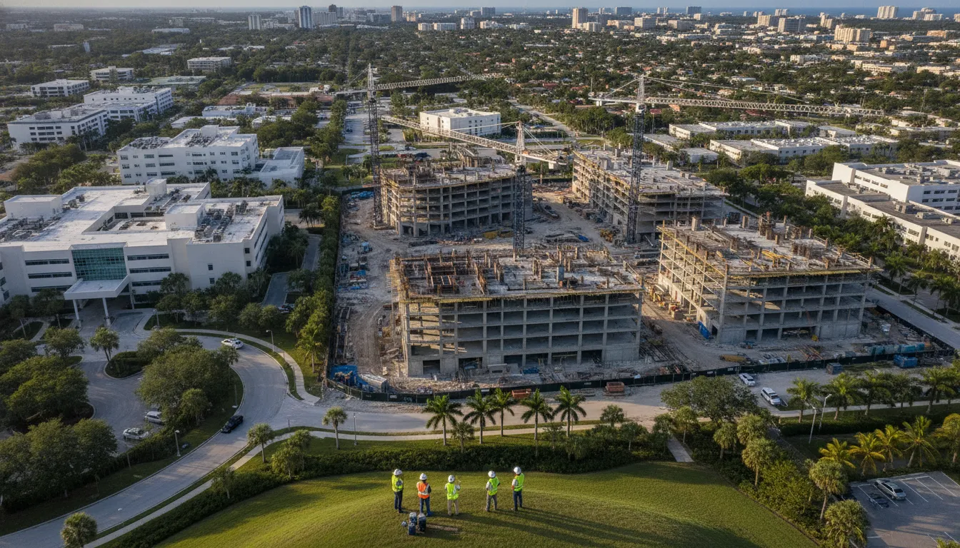 Aerial view of healthcare construction activity near Orlando