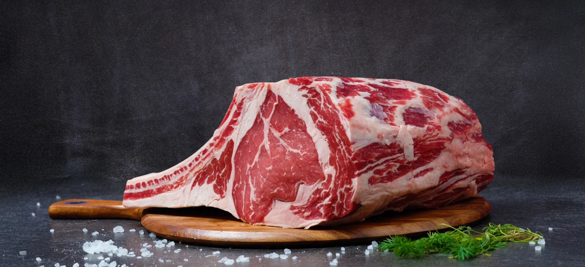 Prime beef cut with rich marbling, prepared for premium yacht provisioning