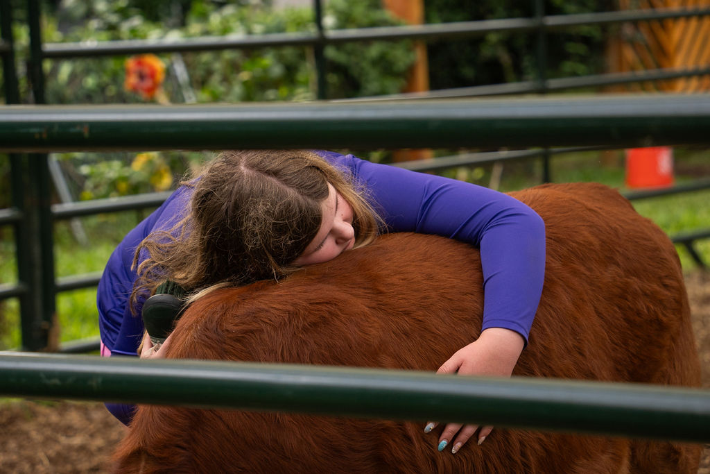 image of volunteers with animals