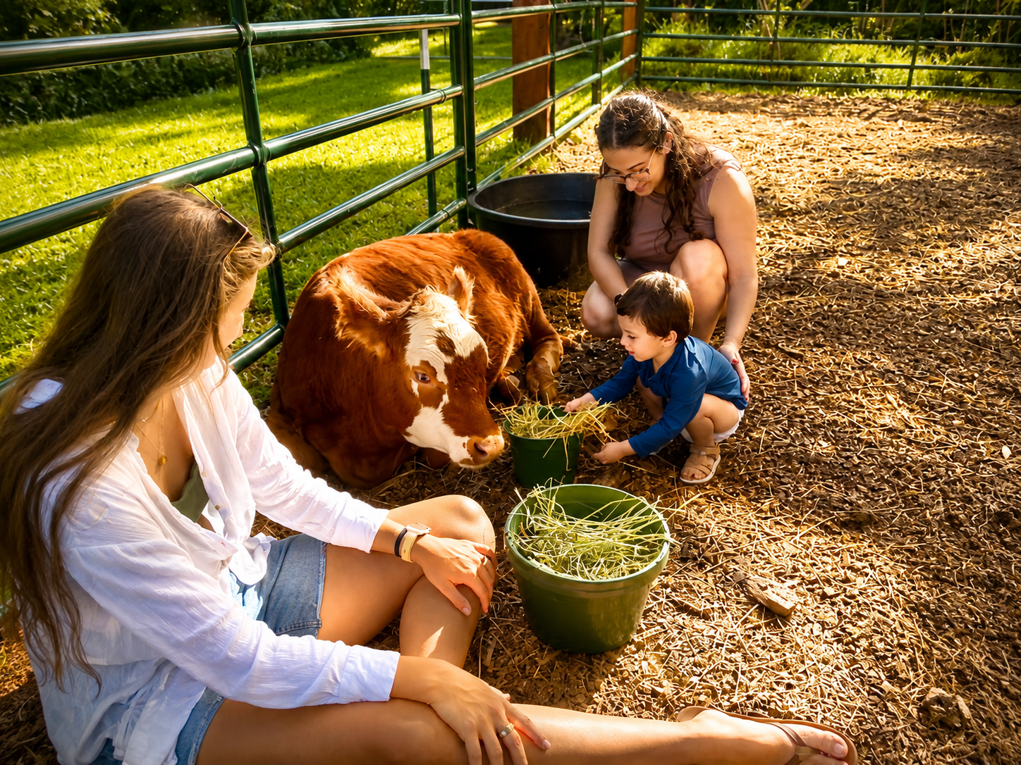 image of volunteers with animals