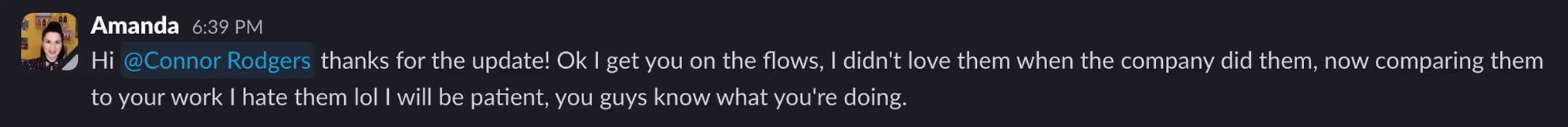 Testimonial Screenshot from a happy client of Social Scout praising their work