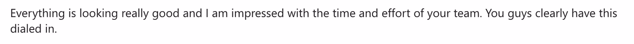 Testimonial Screenshot from a happy client of Social Scout praising their work