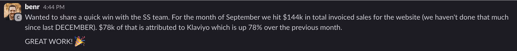 Testimonial Screenshot from a happy client of Social Scout praising their work