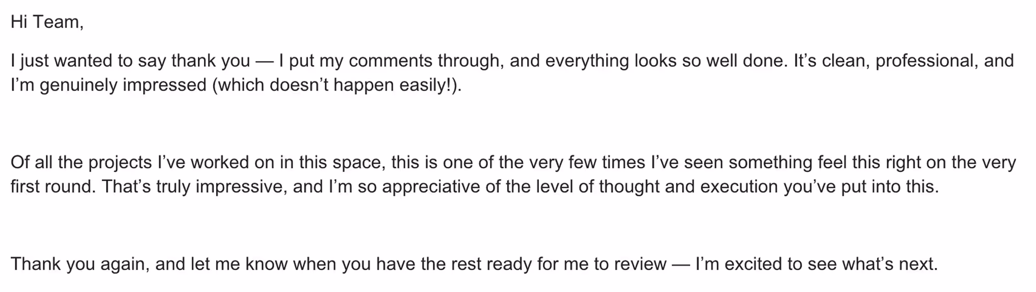 Testimonial Screenshot from a happy client of Social Scout praising their work