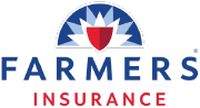 Farmers Insurance logo with a stylized sun and shield design above the company name.
