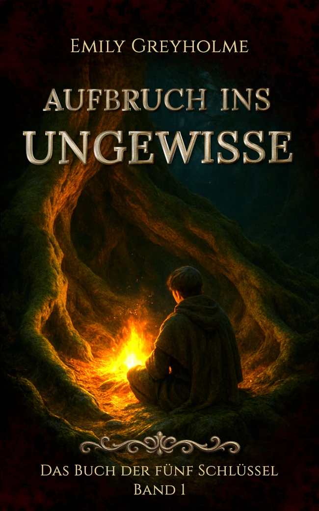 Das Cover zu Band 1 zeigt einen jungen Mann an einem Lagerfeuer im Wald.