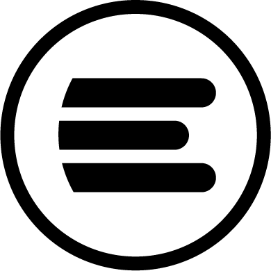 Black horizontal lines icon inside a black circle on white background.