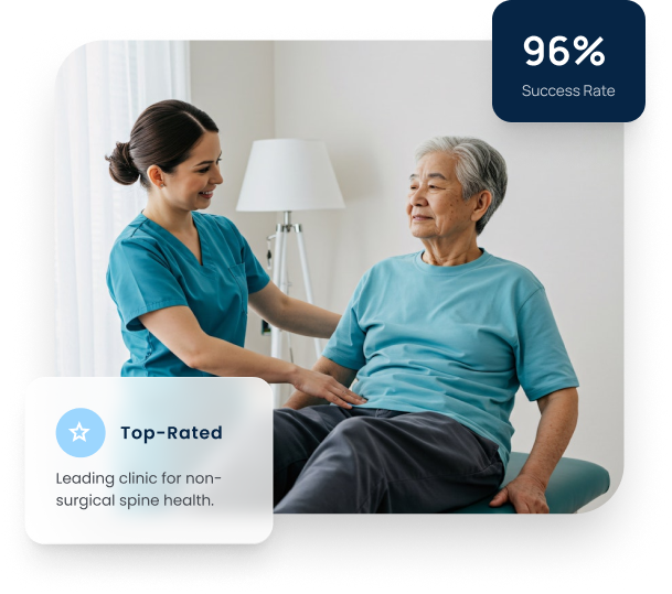Physical therapist assisting an older patient