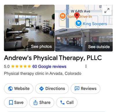 Andrew's Physical Therapy, PLLC — Google Business listing
