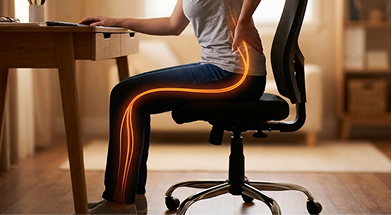 Person with sciatica pain while seated