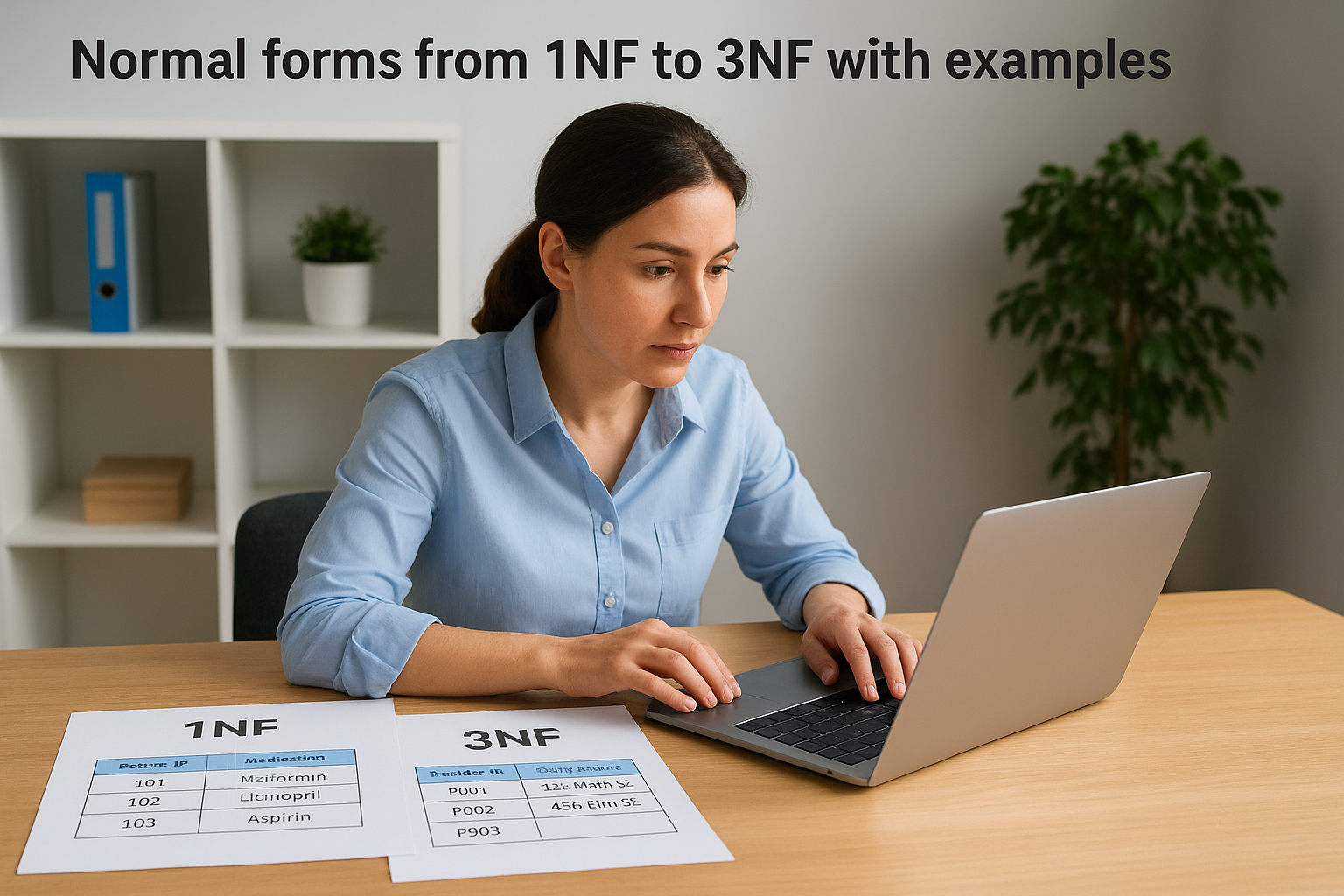 Normal forms from 1NF to 3NF with examples
