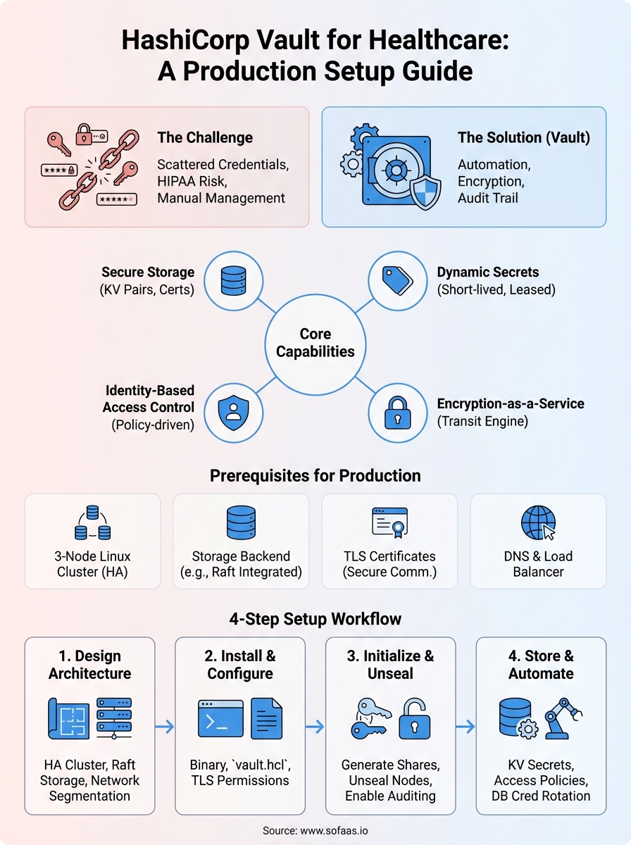 hashicorp vault secrets management infographic