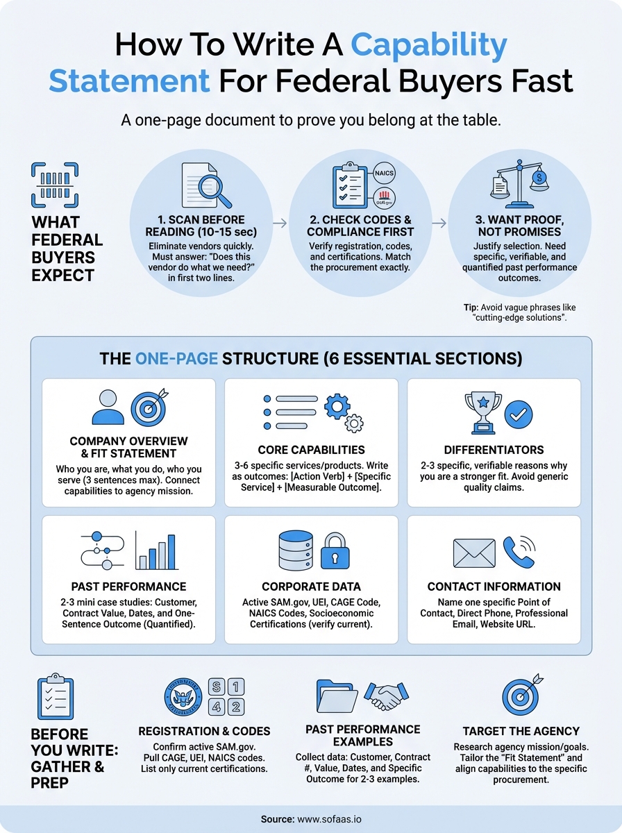 how to write a capability statement infographic