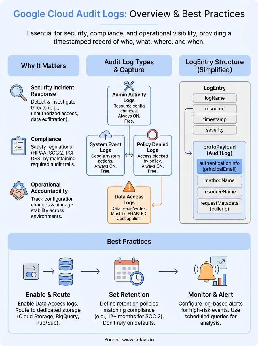 google cloud audit logs infographic