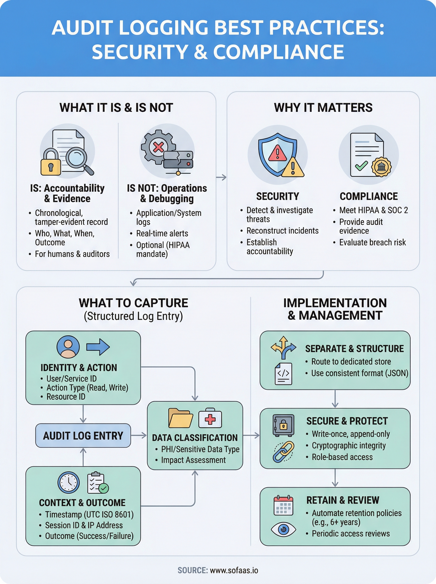 audit logging best practices infographic