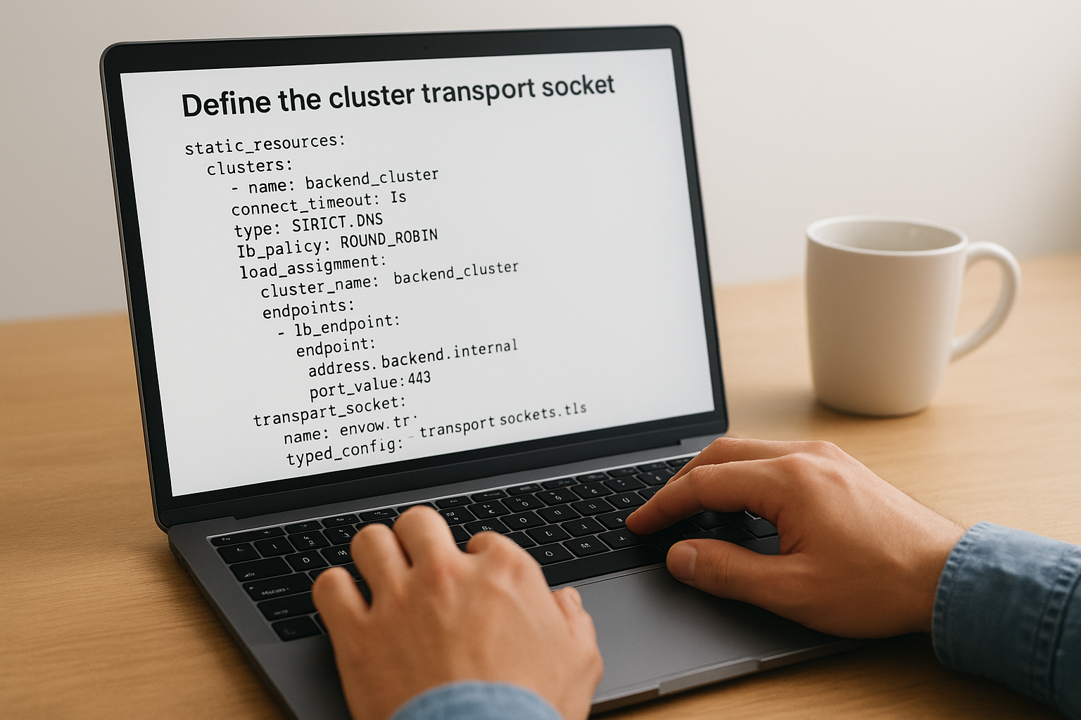Define the cluster transport socket