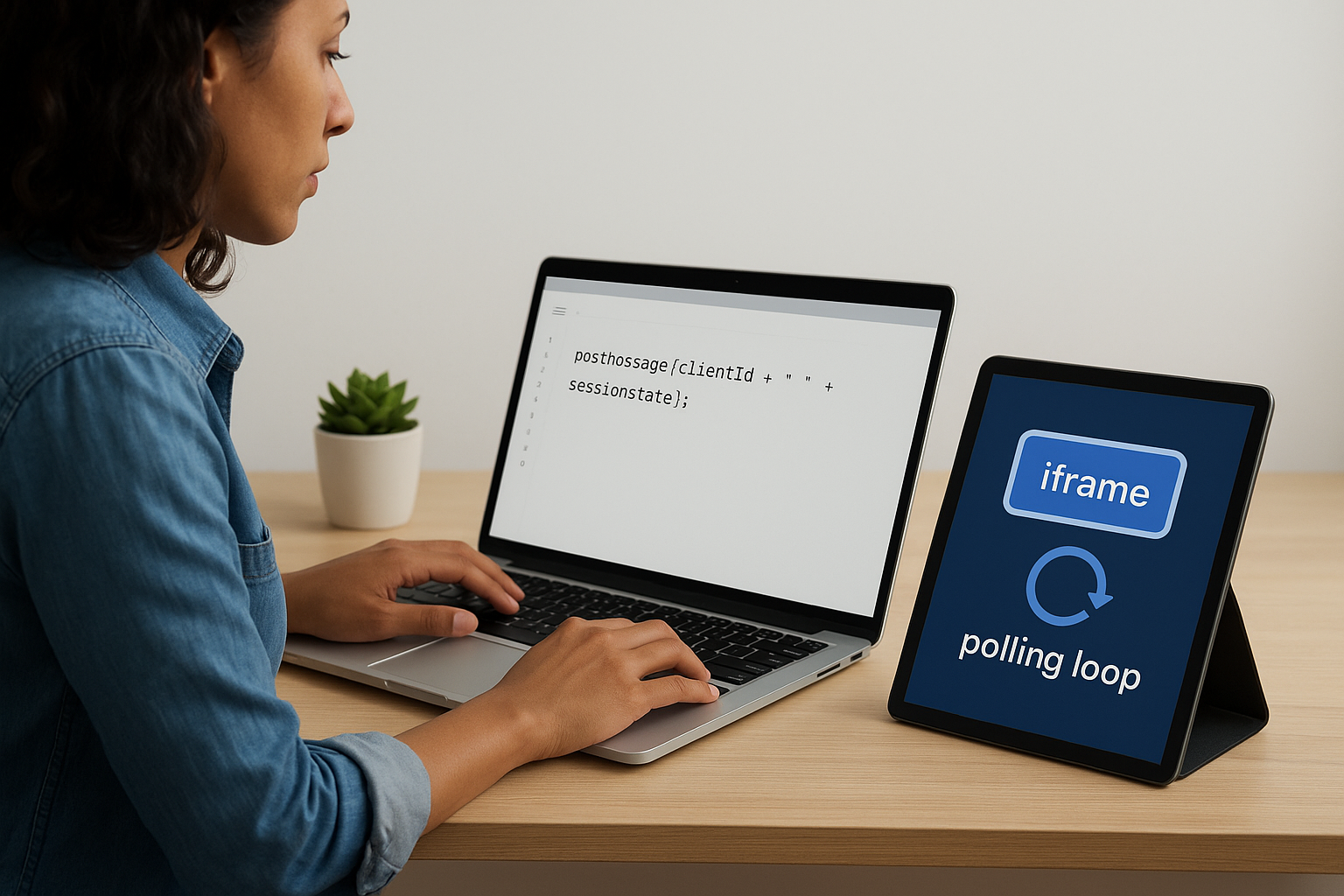 The iframe polling loop