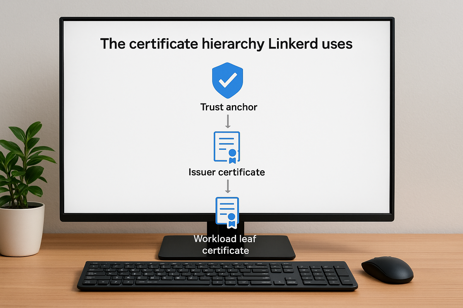 The certificate hierarchy Linkerd uses