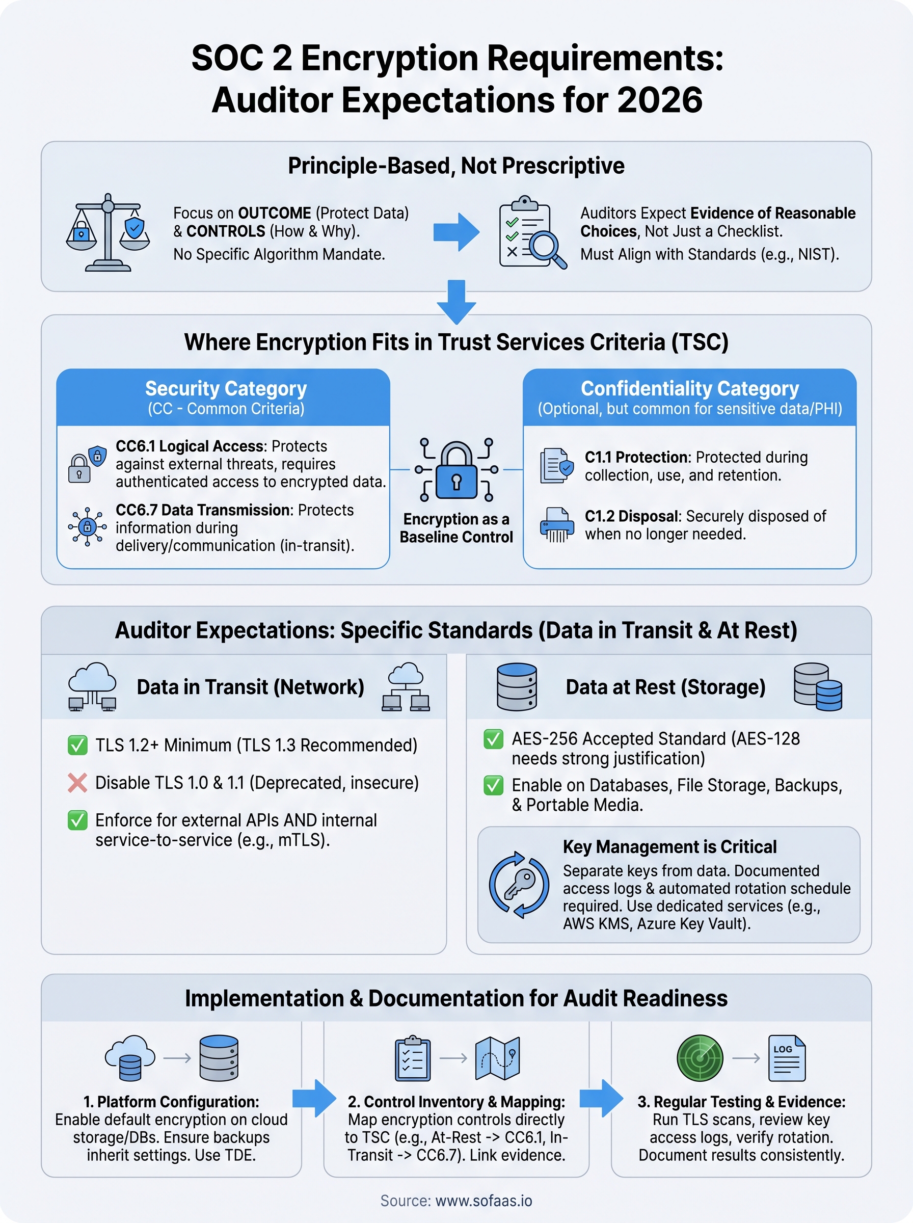 soc 2 encryption requirements infographic