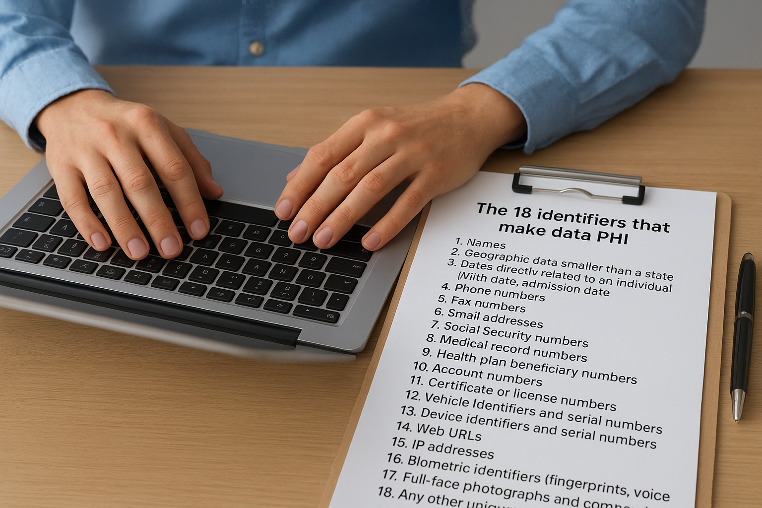 The 18 identifiers that make data PHI