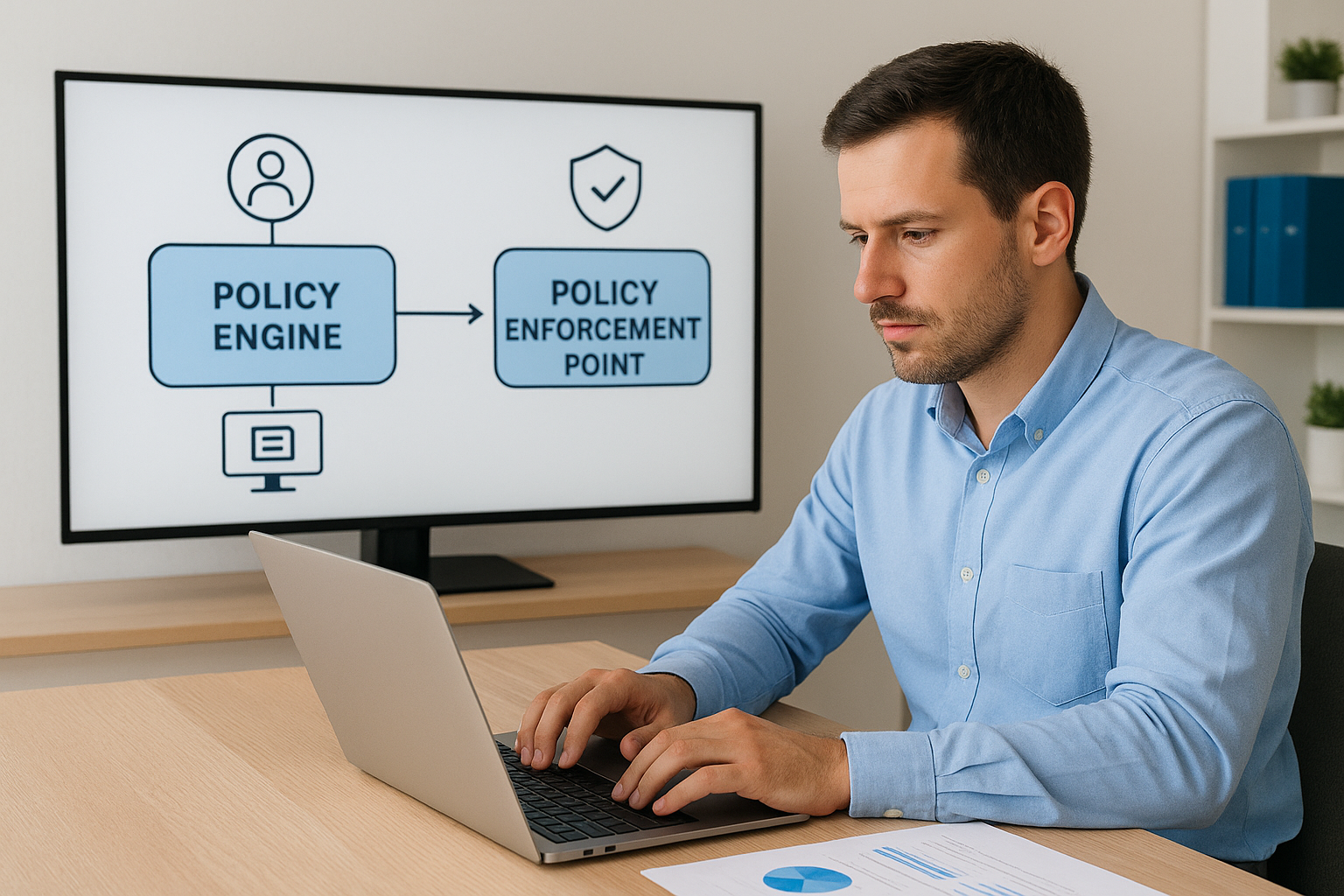 The policy engine and policy enforcement point
