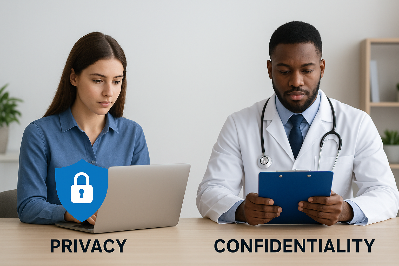 Differences between privacy and confidentiality
