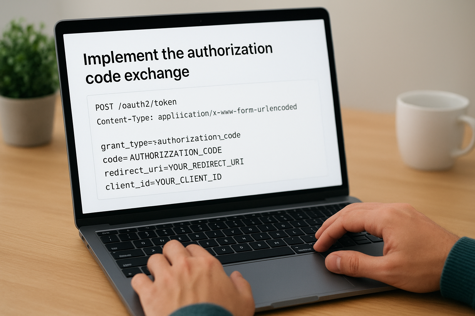 Implement the authorization code exchange