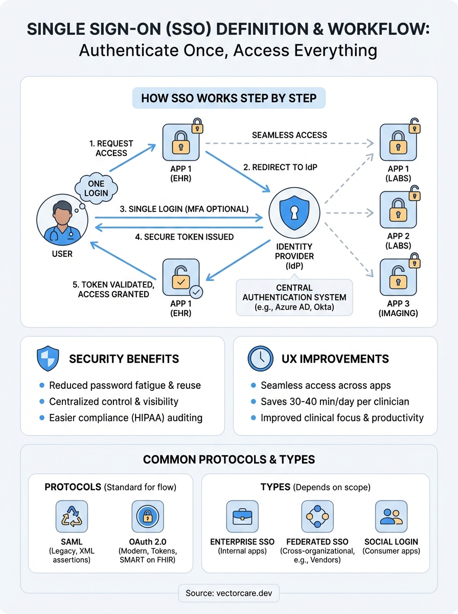 single sign on definition infographic