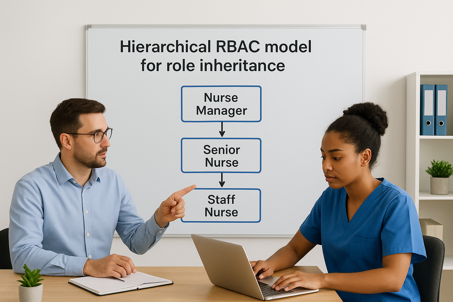 Hierarchical RBAC model for role inheritance