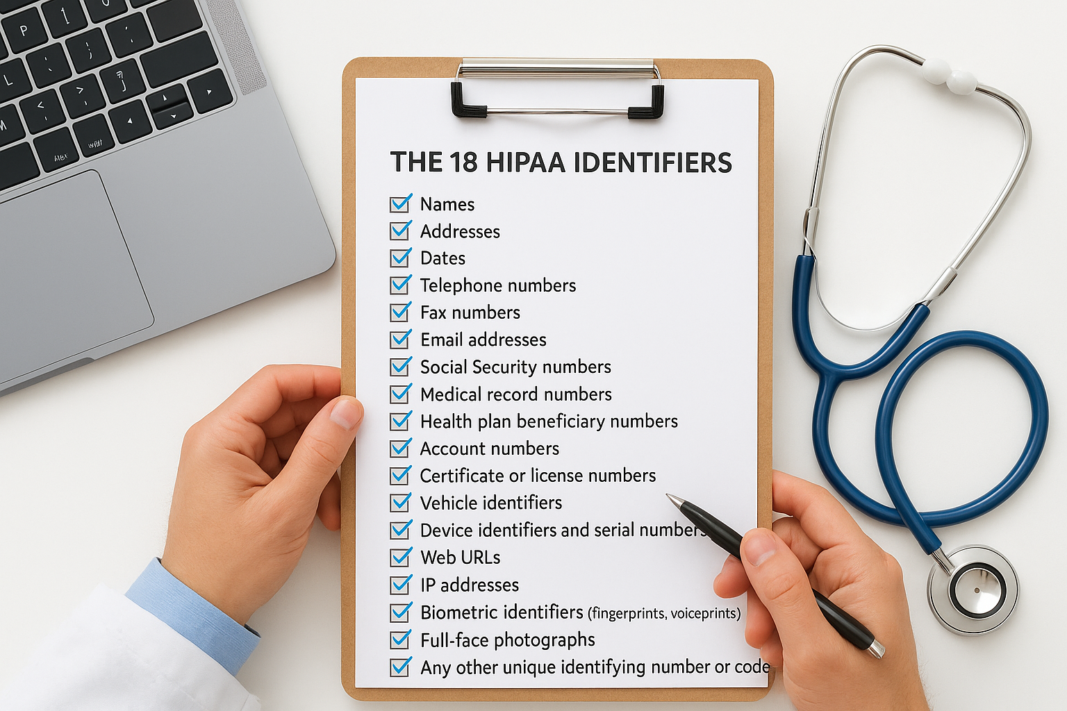 The 18 HIPAA identifiers