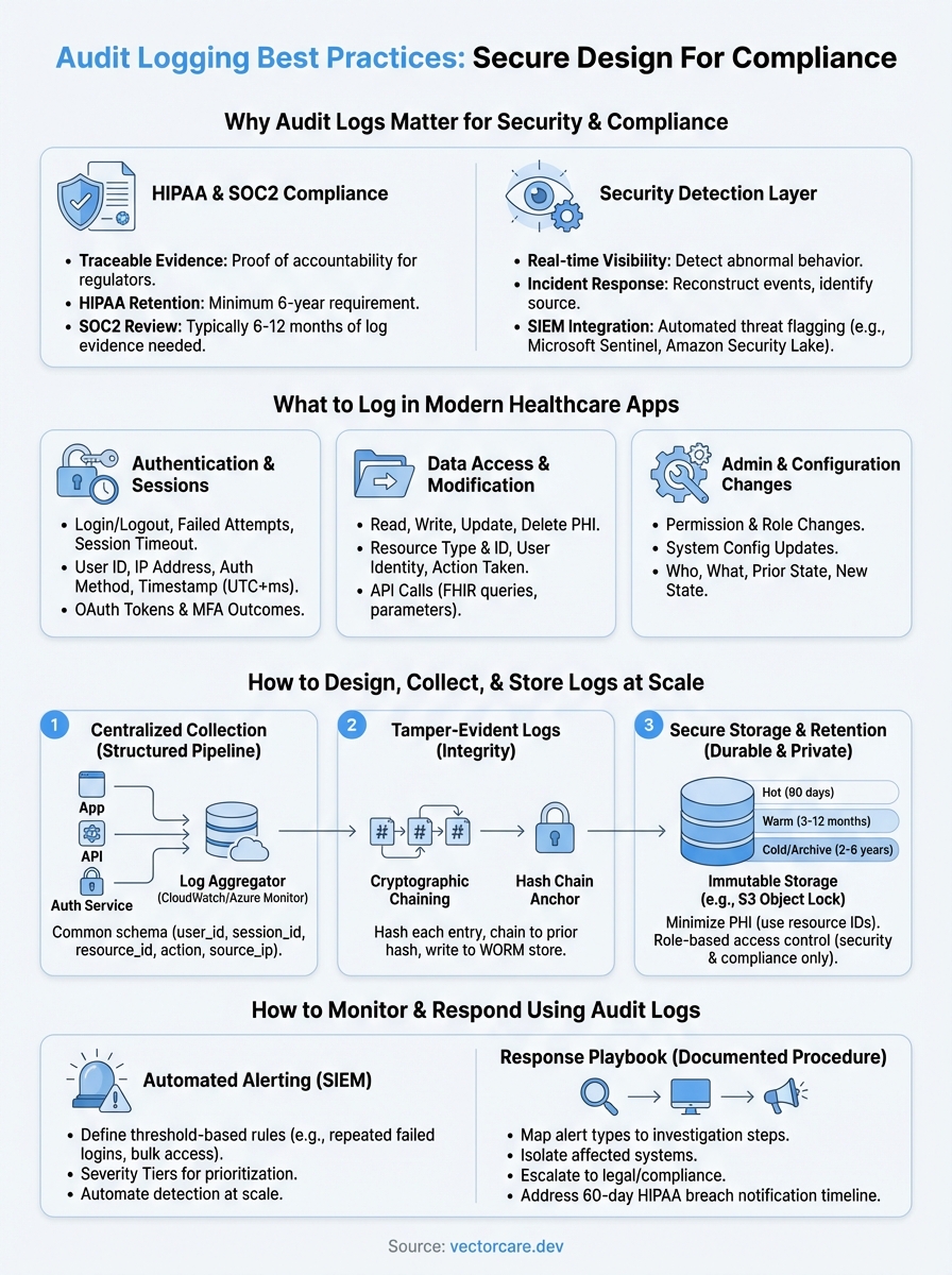 audit logging best practices infographic