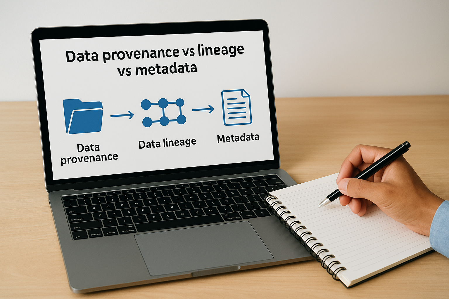 Data provenance vs lineage vs metadata