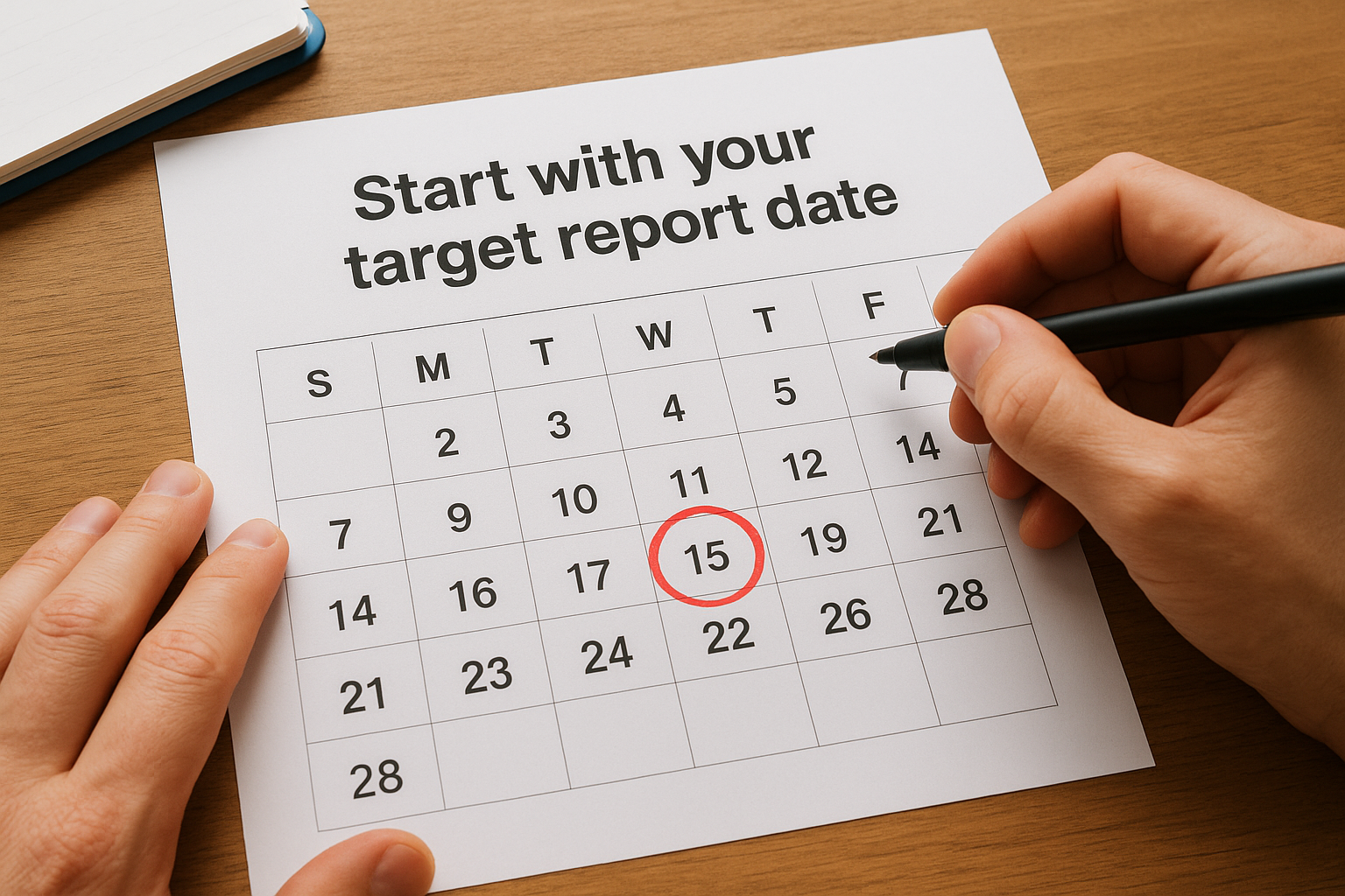 Start with your target report date