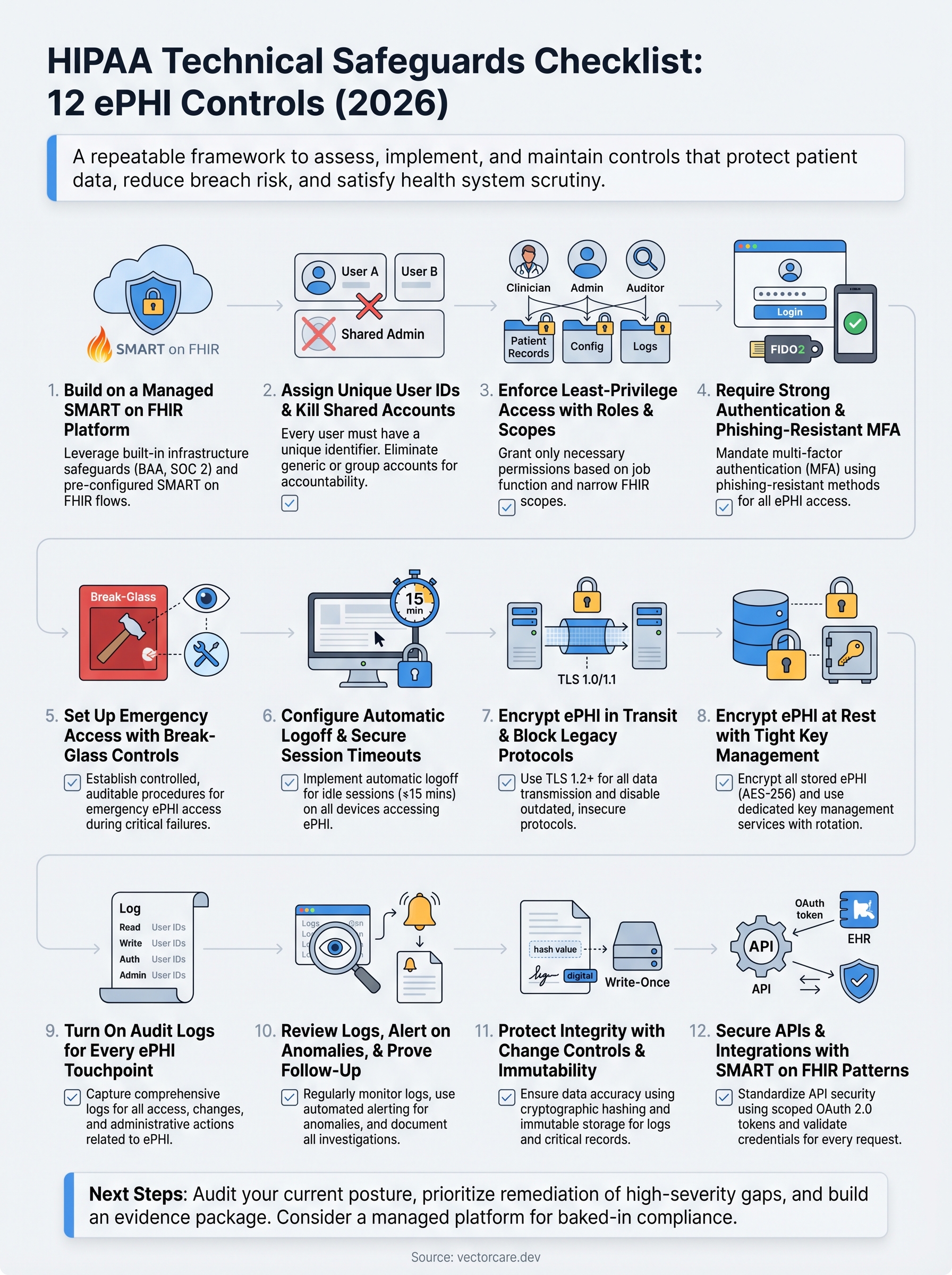 hipaa technical safeguards checklist infographic