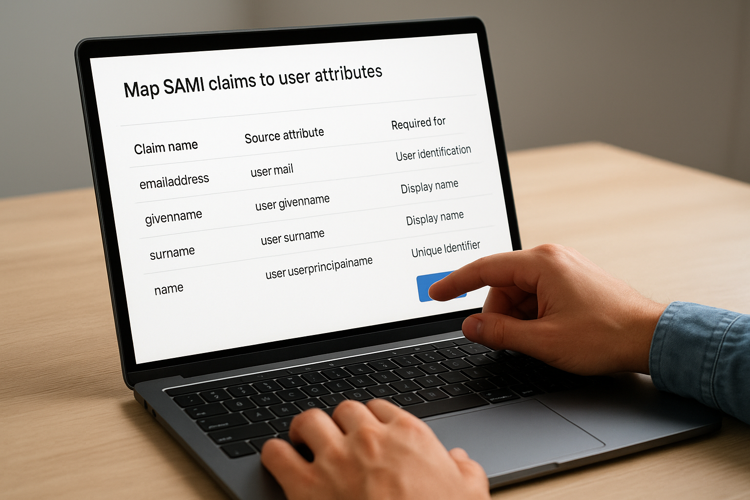 Map SAML claims to user attributes