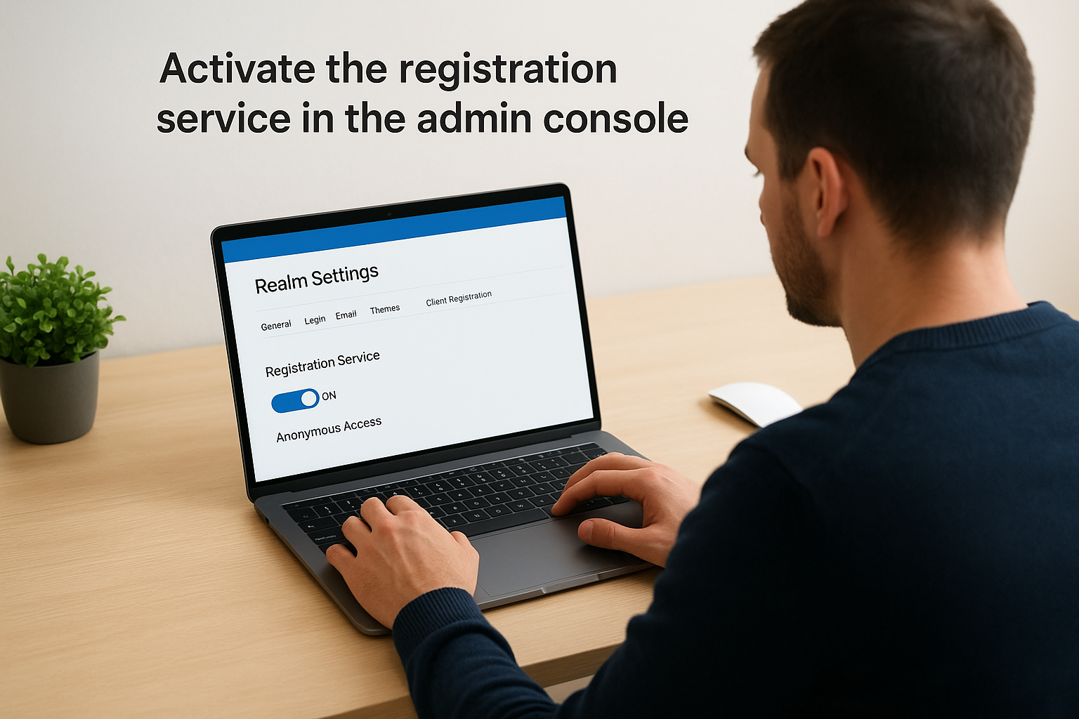 Activate the registration service in the admin console