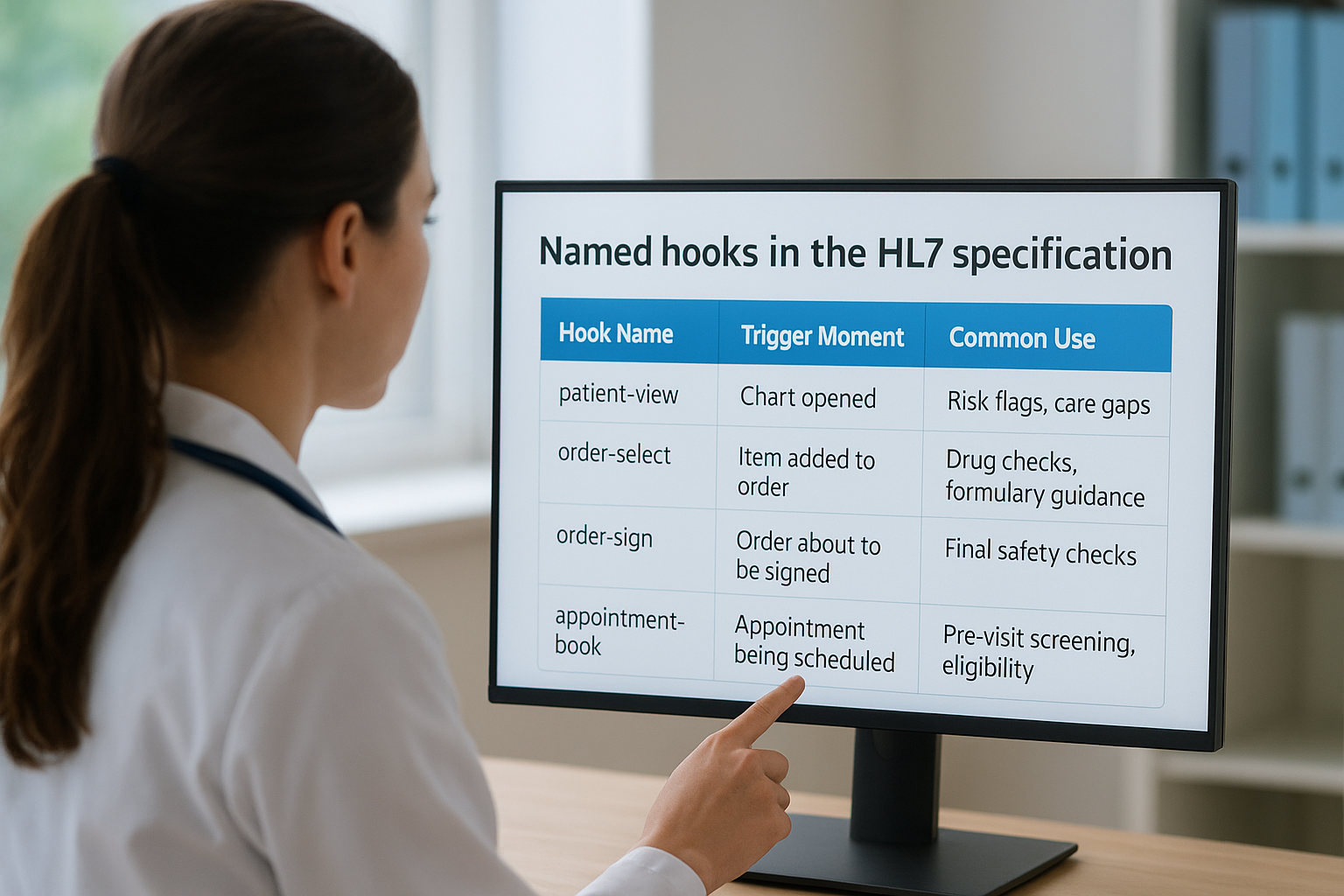 Named hooks in the HL7 specification