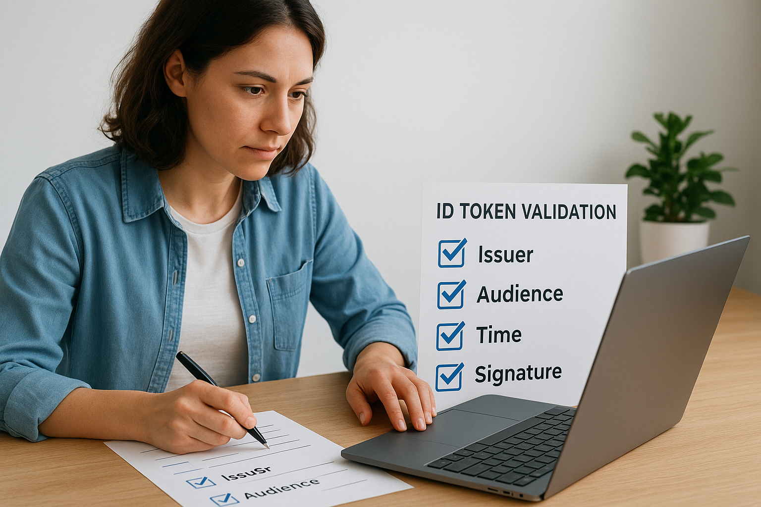 ID token validation checklist for issuer, audience, time, signature