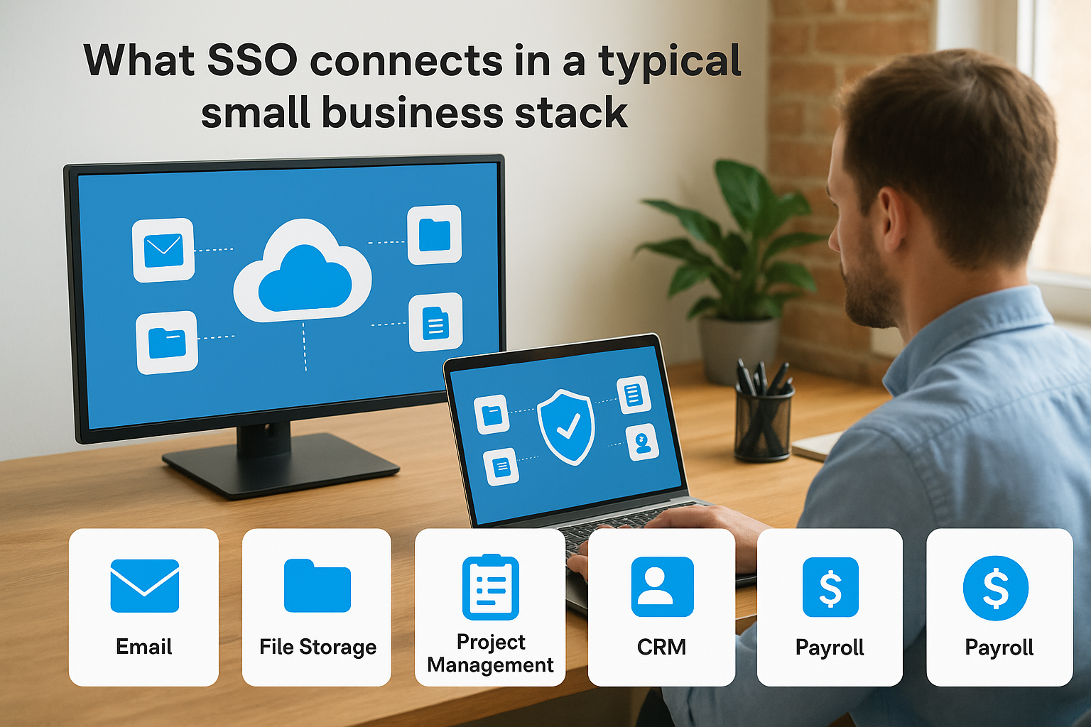 What SSO connects in a typical small business stack